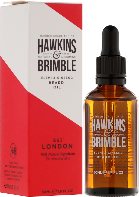 Olejek do brody Elemi i żeń-szeń - Hawkins & Brimble Elemi & Ginseng Beard Oil