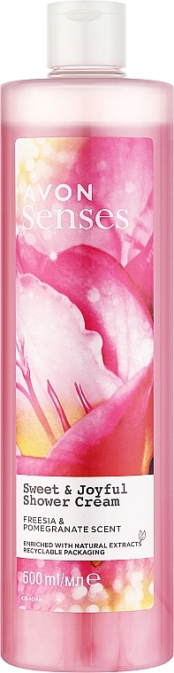 Kremowy żel pod prysznic Frezja i granat - Avon Senses Sweet & Joyful Shower Cream — Zdjęcie N1