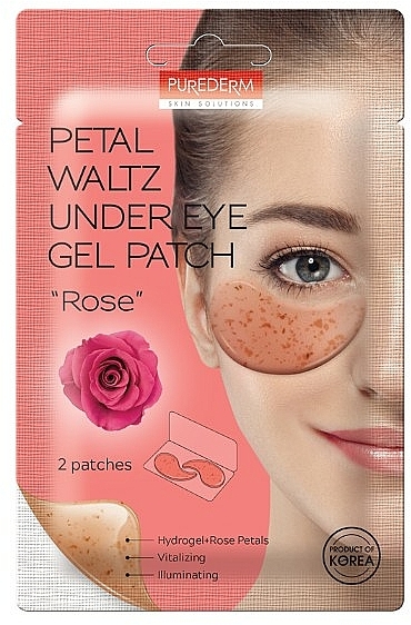 Hydrożelowe płatki pod oczy z różą - Purederm Petal Waltz Under Eye Gel Patch "Rose" — Zdjęcie N1