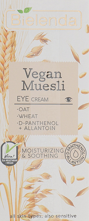 Nawilżający krem pod oczy - Bielenda Vegan Muesli Eye Cream — Zdjęcie N1