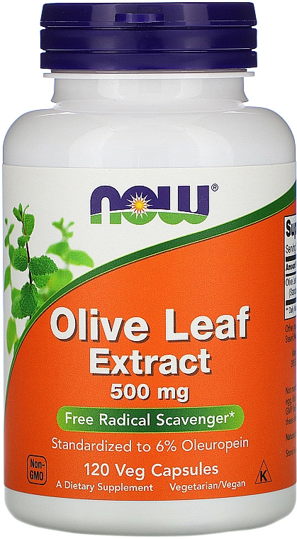 Ekstrakt z liści oliwki w kapsułkach - Now Foods Olive Leaf Extract — Zdjęcie N1
