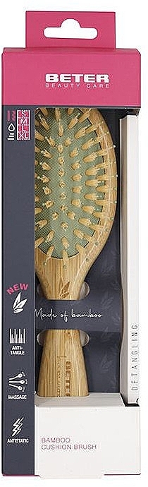 Bambusowa szczotka do włosów, mała - Beter Bamboo Small Cushion Brush — Zdjęcie N2