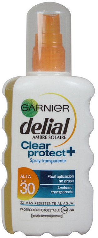 Spray do opalania - Garnier Delial Ambre Solaire Clear Protect Transparent Protective Spray SPF30 — Zdjęcie N1