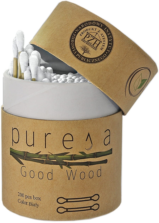 Patyczki bambusowe w tubie, białe - Puresa Good Wood