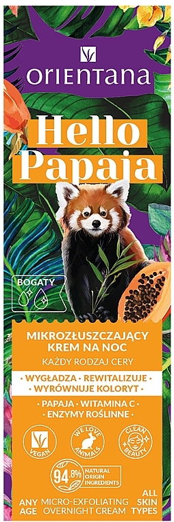 Mikrozłuszczający krem na noc z witaminą C i enzymami roślinnymi - Orientana Hello Papaja — Zdjęcie N3