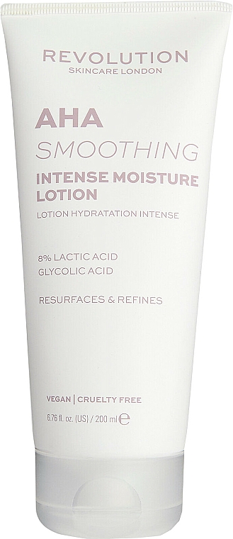 Intensywnie nawilżający balsam do ciała - Revolution Body Skincare AHA Smoothing Intense Moisture Lotion — Zdjęcie N1