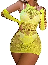Kup Erotyczne body z wzorami, żółte - Lolita Accessories