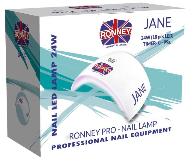 Lampa LED, biała - Ronney Professional Profesional Jane Nail LED 24w Lamp — Zdjęcie N2