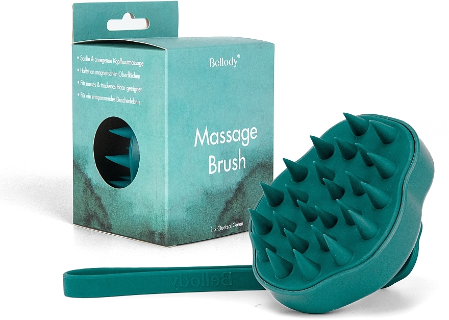Szczotka do masażu skóry głowy, Quetzal Green - Bellody Scalp Massage Brush — Zdjęcie N1