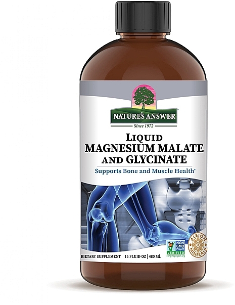 Suplement diety - Nature’s Answer Liquid Magnesium Glycinate & Malate — Zdjęcie N1