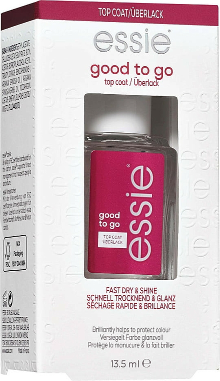 Lakier nawierzchniowy przyspieszający wysychanie lakieru - Essie Good To Go Top Coat — Zdjęcie N2