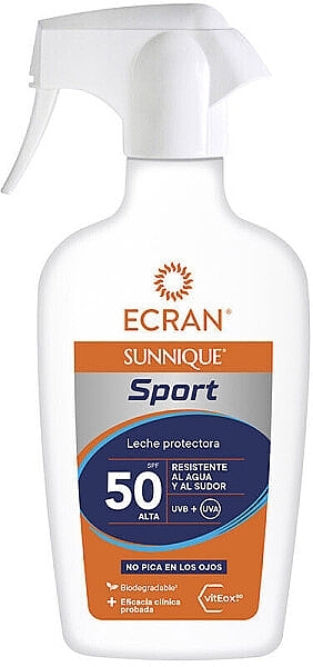 Fluid do ciała - Ecran Sunnique Sport Milk Protect Spray Spf50 — Zdjęcie N1