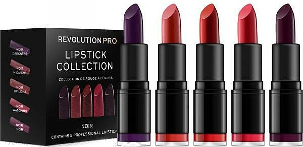 Zestaw 5 szminek do ust - Revolution Pro 5 Lipstick Collection Noir — Zdjęcie N1