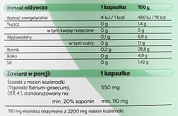 Suplement diety Kozieradka, 550 mg - Osavi — Zdjęcie N3
