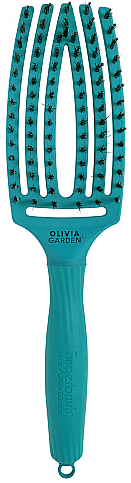 Zakrzywiona szczotka do włosów z włosiem kombinowanym - Olivia Garden Fingerbrush Tropical Ocean — Zdjęcie N1