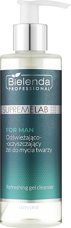 Odświeżająco-oczyszczający żel do mycia twarzy dla mężczyzn - Bielenda Professional SupremeLab For Men Refreshing Gel Cleanser  — Zdjęcie N1