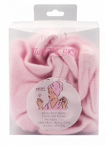 Turban do włosów, różowy - Echolux — Zdjęcie N1