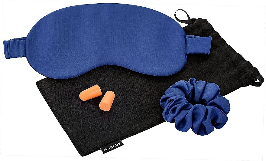Niebieski komplet do spania w prezentowym etui Relax Time - MAKEUP Gift Set Blue Sleep Mask, Scrunchie, Ear Plugs