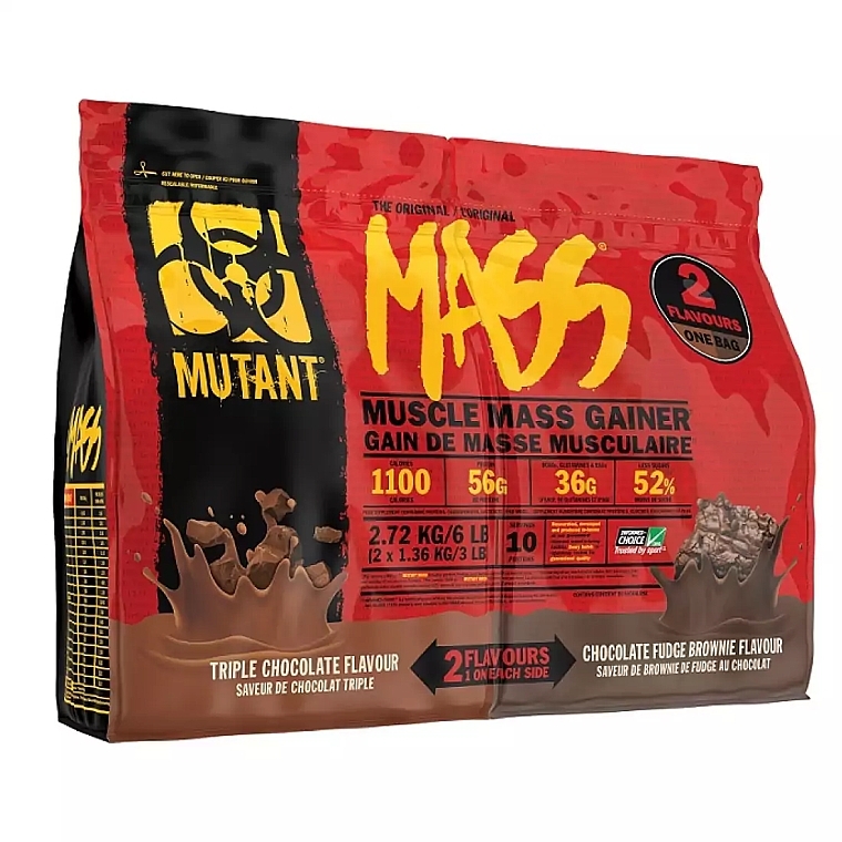 Odżywka na masę - Mutant Mutant Mass 2 Flavours Triple Chocolate & Chocolate Fudge Brownie — Zdjęcie N1