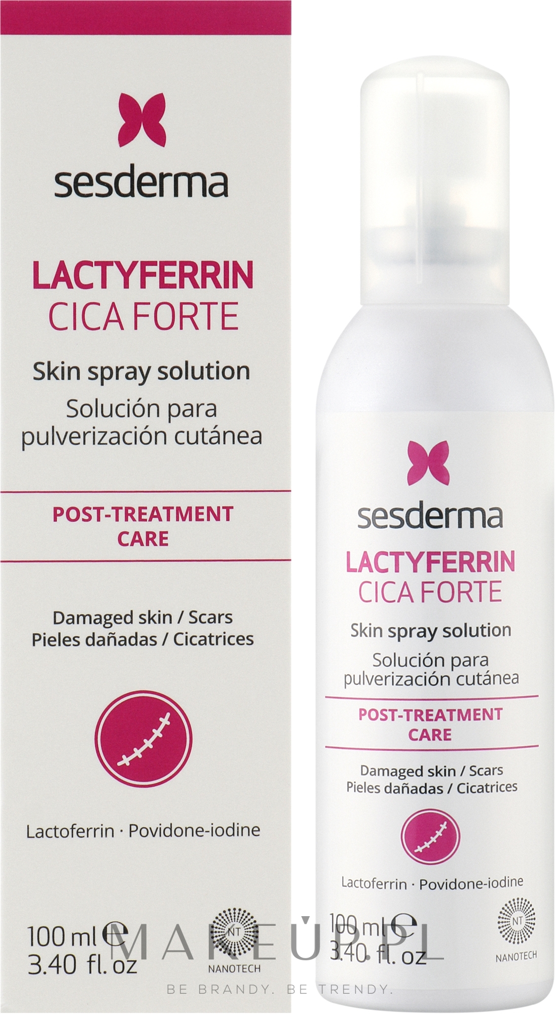 Spray do ciała - SesDerma Laboratories Lactyferrin CICA Skin Spray Solution Post-Treatment Care — Zdjęcie 100 ml