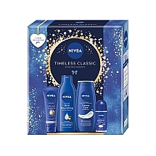 Kup Zestaw - NIVEA Timeless Classic (sh/gel/250ml + b/milk/250ml + h/cr/100ml + deo/50ml)