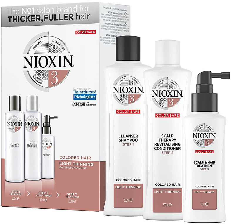 Zestaw - Nioxin Hair System 3 Kit (shm/300ml + cond/300ml + mask/100ml) — Zdjęcie N1