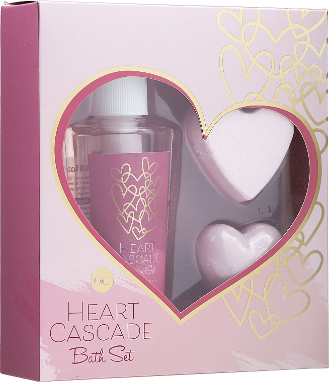 Zestaw - Accentra Heart Cascade Pamper Set (sh/gel/100ml + bath/fizzer/30g + soap/30g) — Zdjęcie N1
