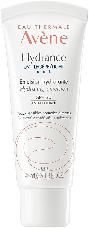 Lekka nawilżająca emulsja do twarzy SPF 30 - Avène Eau Thermale Hydrance Light Hydrating Emulsion