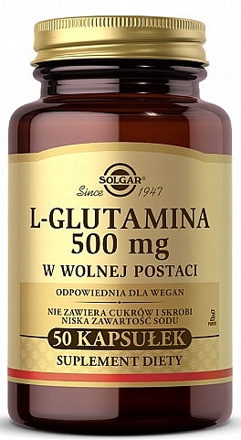 Suplement diety L-glutamina, 500 mg - Solgar — Zdjęcie N1