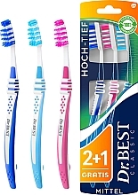 Kup Zestaw szczoteczek do zębów - Dr. Best Classic Toothbrush High-Low Medium 2+1 