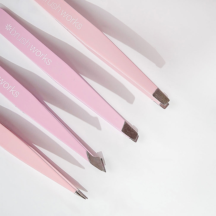 Zestaw pęset, 4 szt., różowy - Brushworks 4 Piece Combination Tweezer Set Pink — Zdjęcie N4