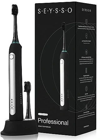 Szczoteczka do zębów Sonic, czarna - SEYSSO Carbon Professional Toothbrush — Zdjęcie N1