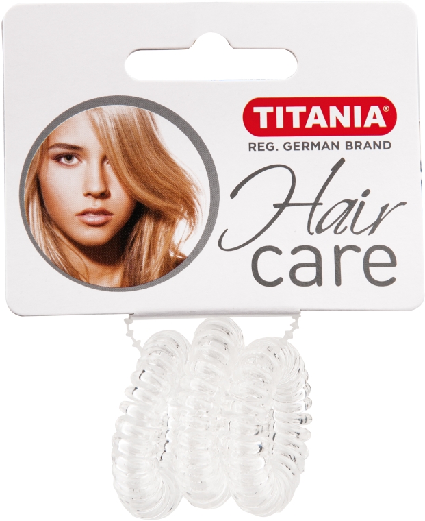 Gumki do włosów plastikowe Anti Ziep, przezroczyste, 3 szt, średnica 2,5 cm - Titania — Zdjęcie N1