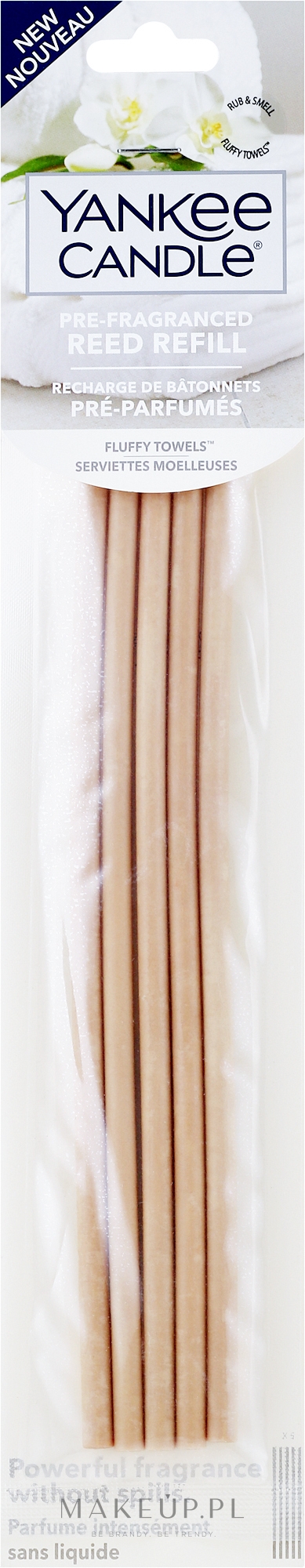 Patyczki zapachowe - Yankee Candle Fluffy Towels Pre-Fragranced Reed Refill (wymienny wkład) — Zdjęcie 5 szt.