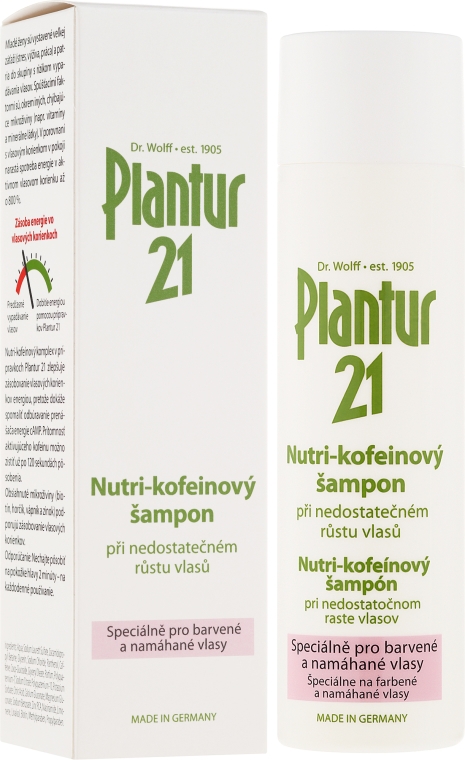 Nutri-kofeinowy szampon do włosów farbowanych i zniszczonych - Plantur Nutri Coffein Shampoo — Zdjęcie N1