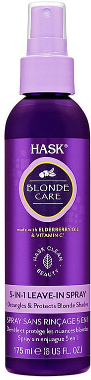 Ułatwiający rozczesywanie, ochronny spray bez spłukiwania do włosów blond - Hask Blonde Care 5 in 1 Leave In Spray — Zdjęcie N1