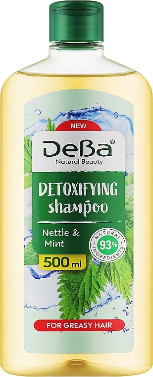 Detoksykujący szampon z pokrzywą i miętą do włosów przetłuszczających się - DeBa Detoxifying Shampoo for Greasy Hair — Zdjęcie N1