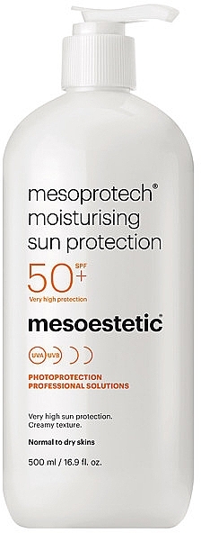 Nawilżający krem przeciwsłoneczny z dozownikiem - Mesoestetic Mesoprotech Moisturising Sun Protection 50+ Prof — Zdjęcie N1
