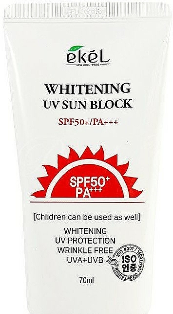 Wybielający krem przeciwsłoneczny do twarzy SPF 50+/PA+++ - Ekel Whitening UV Sun Block