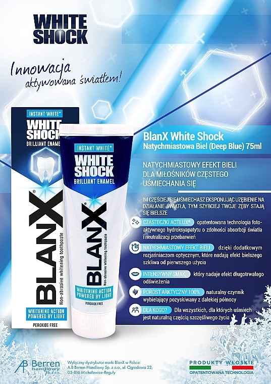 PRZECENA! Wybielająca pasta do zębów - BlanX White Shock Brilliant Toothpaste * — Zdjęcie N3