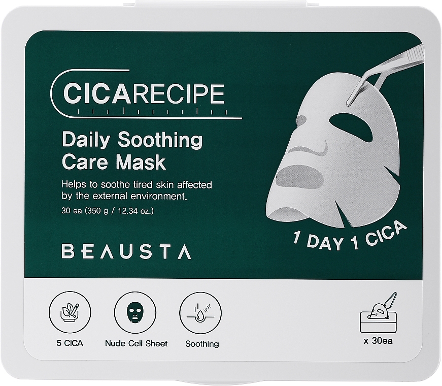 Kojąca maseczka na twarz - Beausta Cicarecipe Daily Soothing Care Mask — Zdjęcie N1