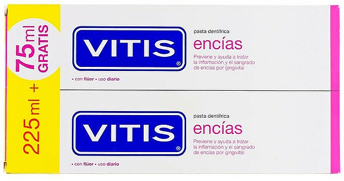 Zestaw do pielęgnacji twarzy - Dentaid Vitis Eences Gums (2x150ml/toothpaste + m/wash/300ml)	 — Zdjęcie N2