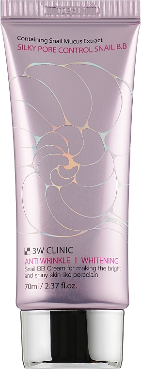 Krem BB ze śluzem ślimaka - 3W Clinic Silky Pore Control BB Cream — Zdjęcie N1