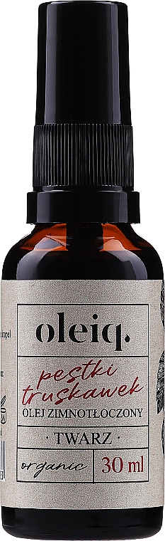 Olej zimnotłoczony z pestek truskawek do twarzy - Oleiq  — Zdjęcie N1