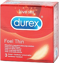 Prezerwatywy, 3 szt. - Durex Feel Thin — Zdjęcie N1