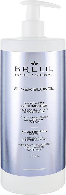 Maska do włosów neutralizująca żółte tony - Brelil Silver Blonde Sublimeches Mask — Zdjęcie N3