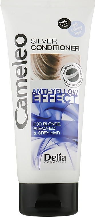 Odżywka do włosów siwych i blond - Delia Cosmetics Cameleo Silver Conditioner Anti-Yellow Effect — Zdjęcie N4