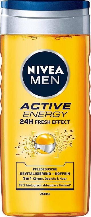 Odświeżający żel pod prysznic - NIVEA MEN Active Energy 24H Fresh Effect — Zdjęcie N1