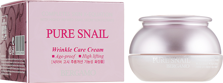 Przeciwzmarszczkowy krem do twarzy ze śluzem ślimaka - Bergamo Pure Snail Wrinkle Care Cream