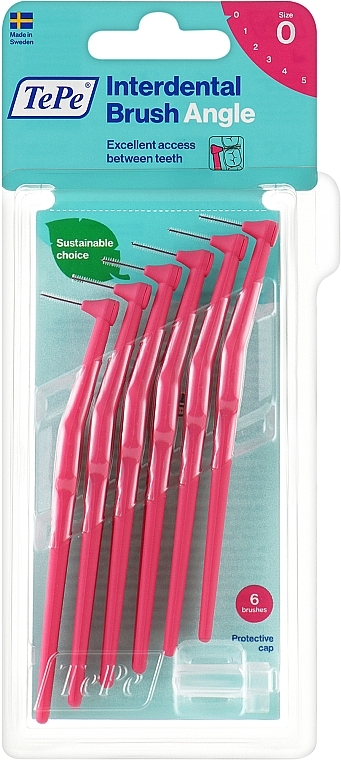 Szczoteczka międzyzębowa - TePe Interdental Brushes Angle Pink 0,4 mm — Zdjęcie N1